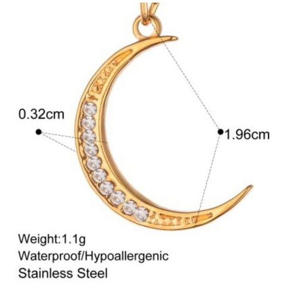 Crescent AD Studded Pendant Only