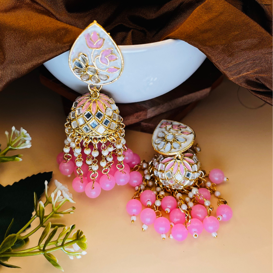 Beautiful Mirror Jhumka Earrings