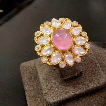 Pink Stone Finger Ring