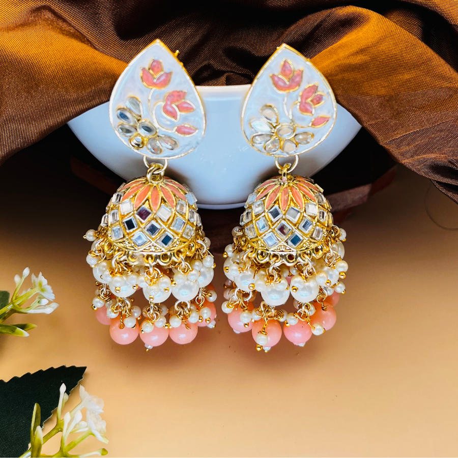 Beautiful Mirror Jhumka Earrings
