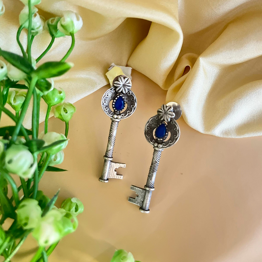 Vintage Key Drop Earrings