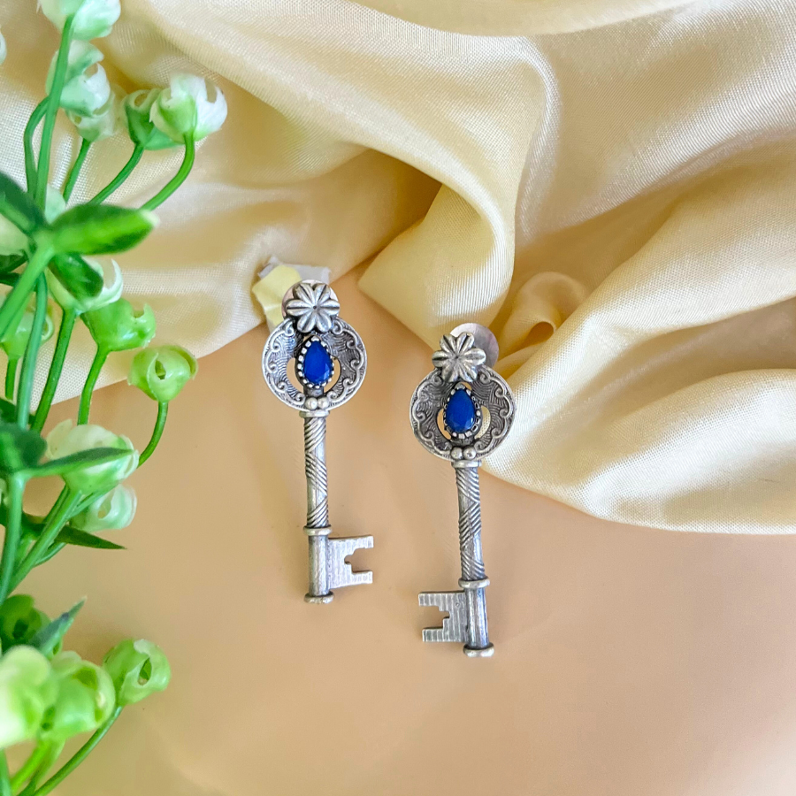 Vintage Key Drop Earrings