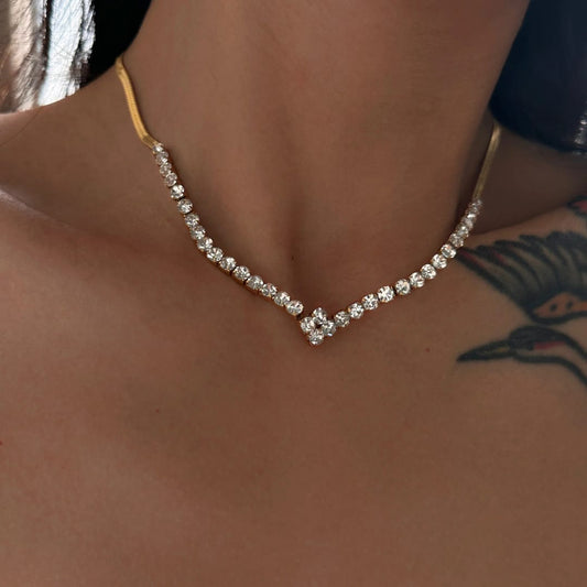 Crystal Diamond Chain Necklace