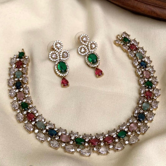 Multicolor Stone Necklace Set