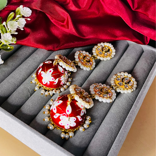 Beautiful Meenakari Wedding Festive Earrings
