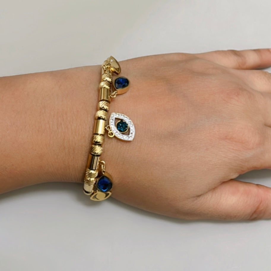 Blue Evil Eye Chain Bracelet