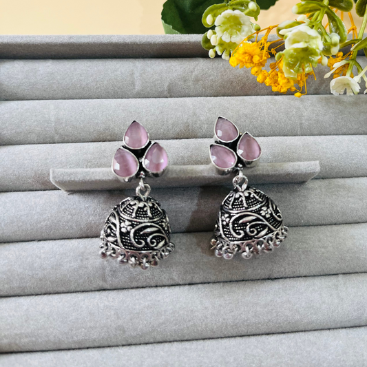 Pink Jhumki Earring