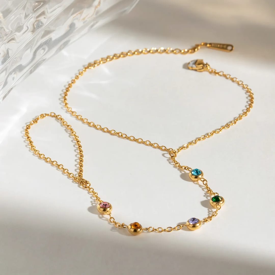 Multicolor Finger Hand Chain Bracelet