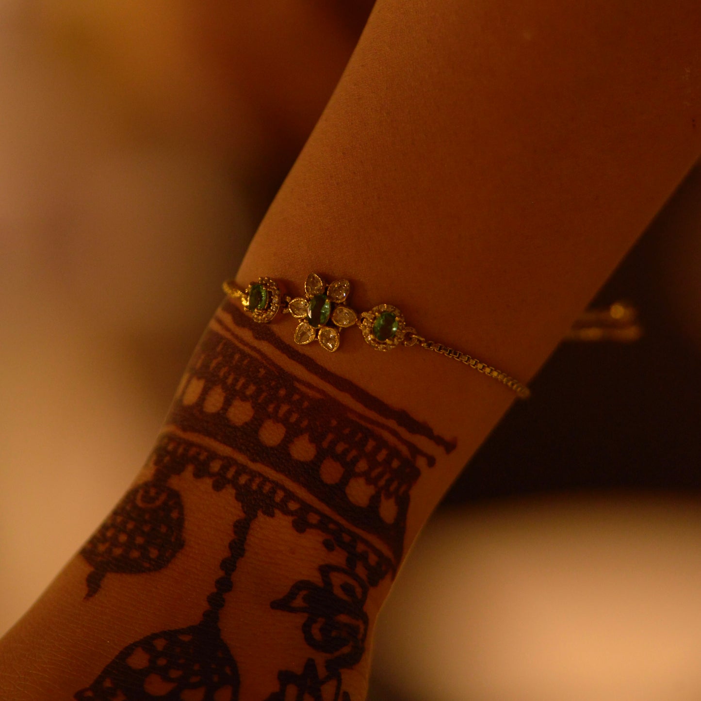 Polki Moissanite Adjustable Bracelet