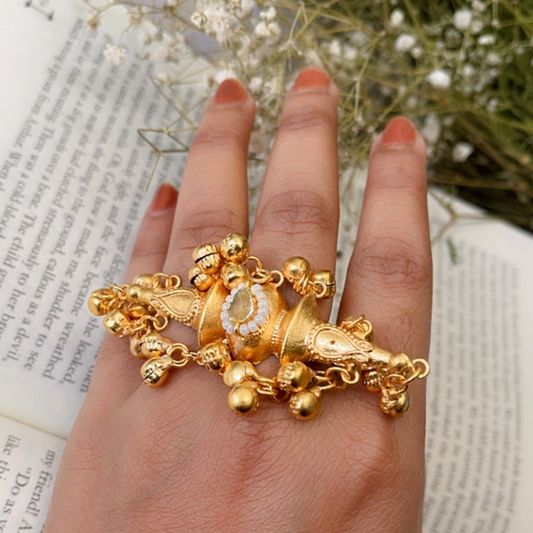 Brass Ghungroo Finger Ring