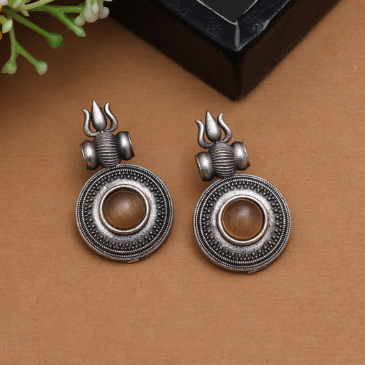 Trishul Oxidised Earrings