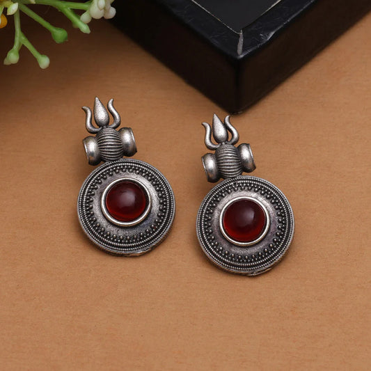 Trishul Oxidised Earrings