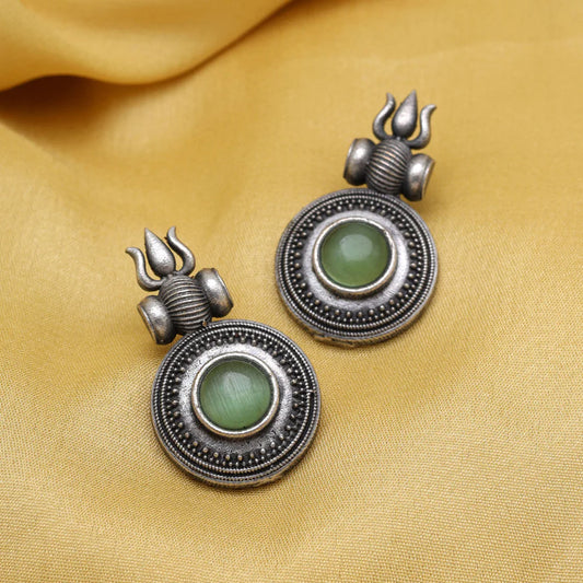 Trishul Oxidised Earrings
