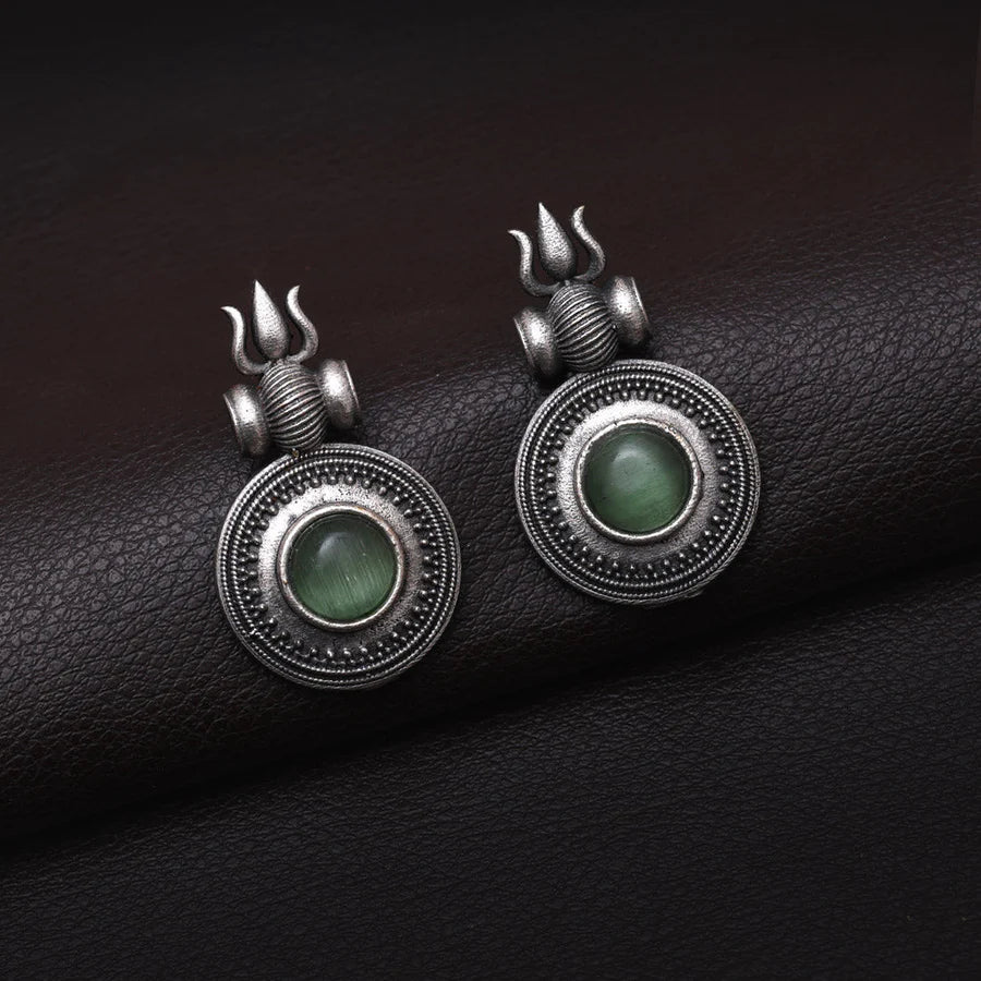 Trishul Oxidised Earrings