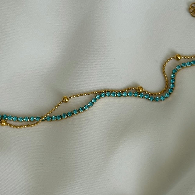 Blue Tennis Chain Bracelet