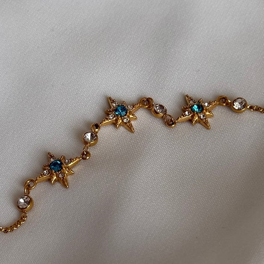 Blue Stone Chain Bracelet