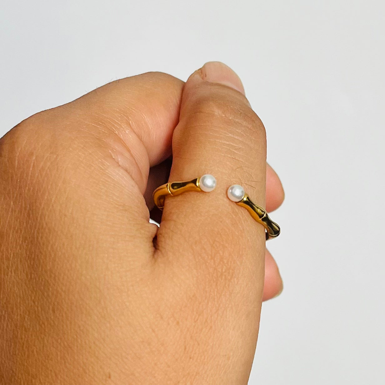 18k Gold Plated Pearl Ring