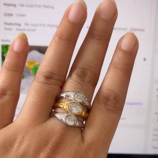 Luxe Dual Tone Diamond Ring