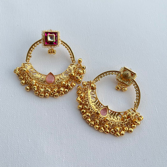 Gold Polish Chandbali Earrings