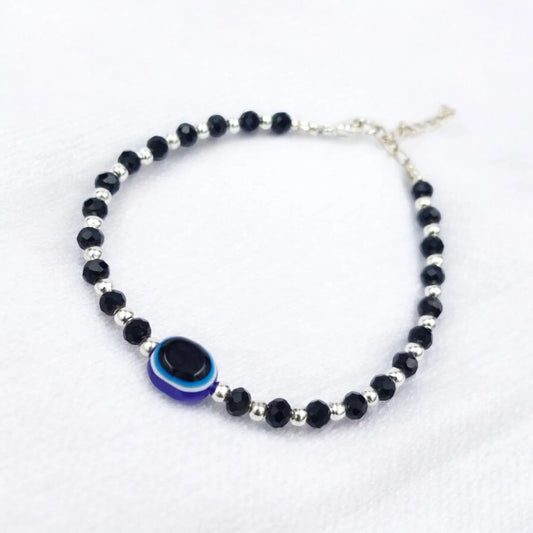 Evil Eye Bracelet With Crystal Beads