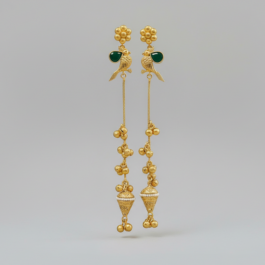 Bird Ghungroo Kashmiri Earrings