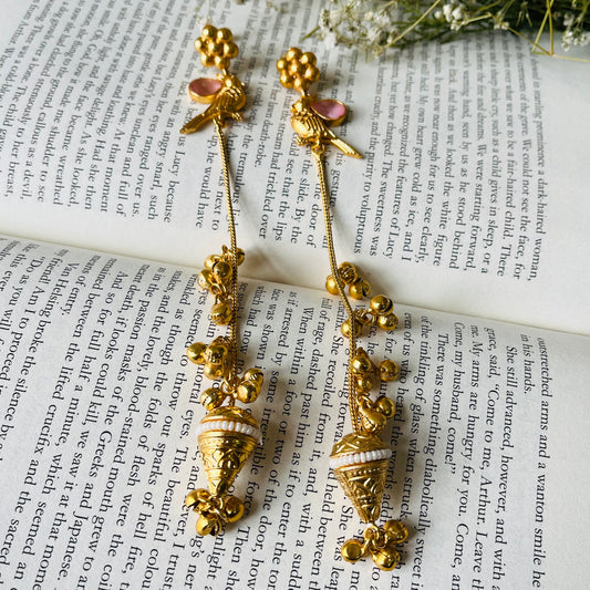 Bird Ghungroo Kashmiri Earrings