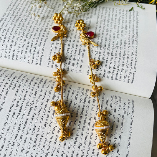 Bird Ghungroo Kashmiri Earrings