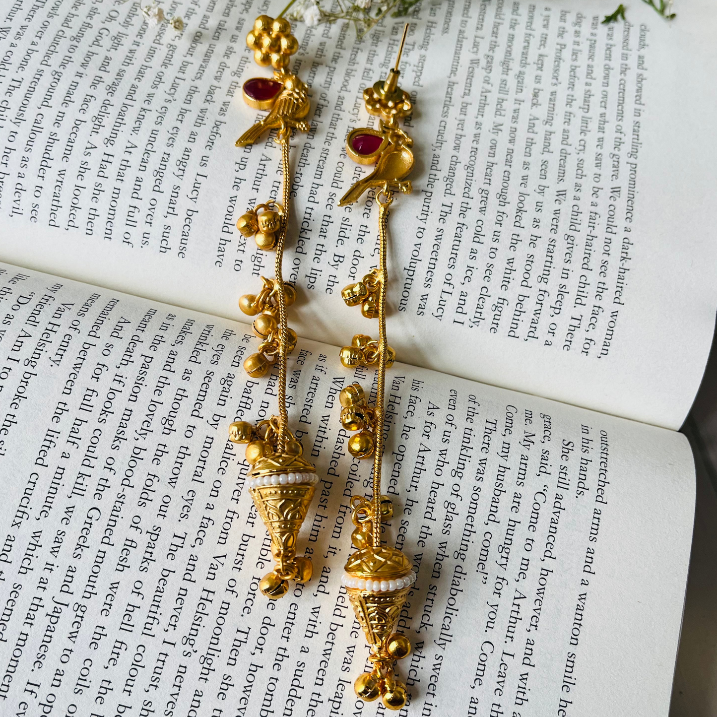Bird Ghungroo Kashmiri Earrings