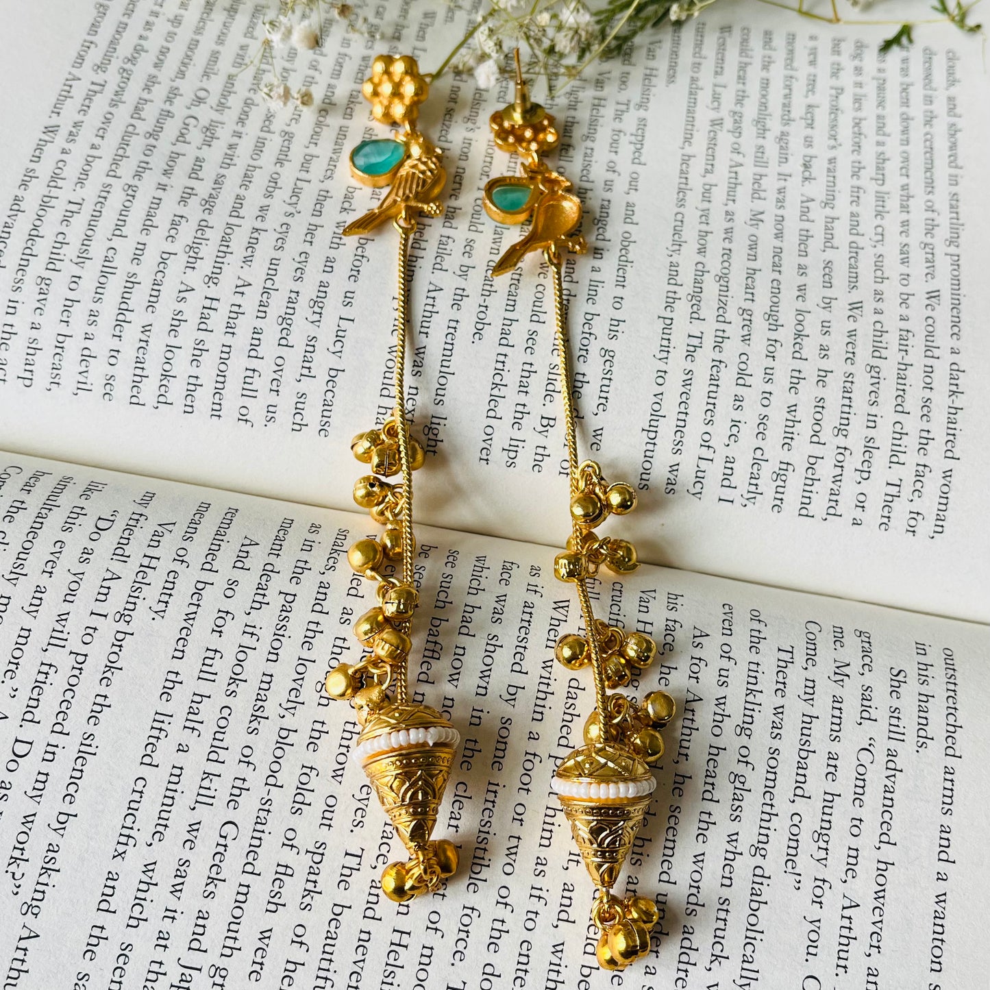 Bird Ghungroo Kashmiri Earrings