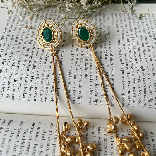 Stone Ghungroo Kashmiri Earrings