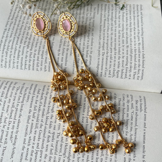 Stone Ghungroo Kashmiri Earrings