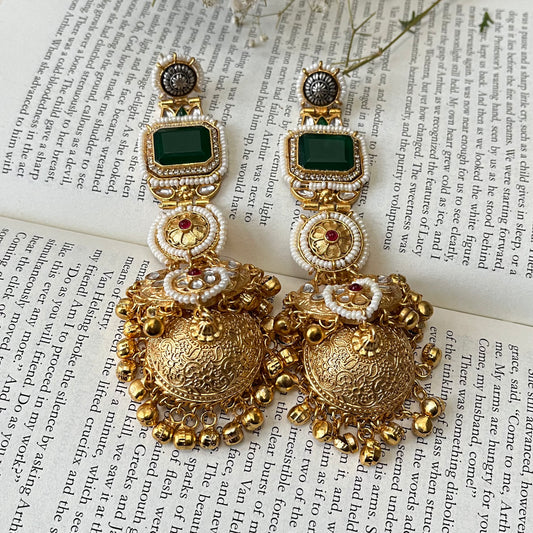 Statement Ghungroo Kashmiri Jhumka Earrings