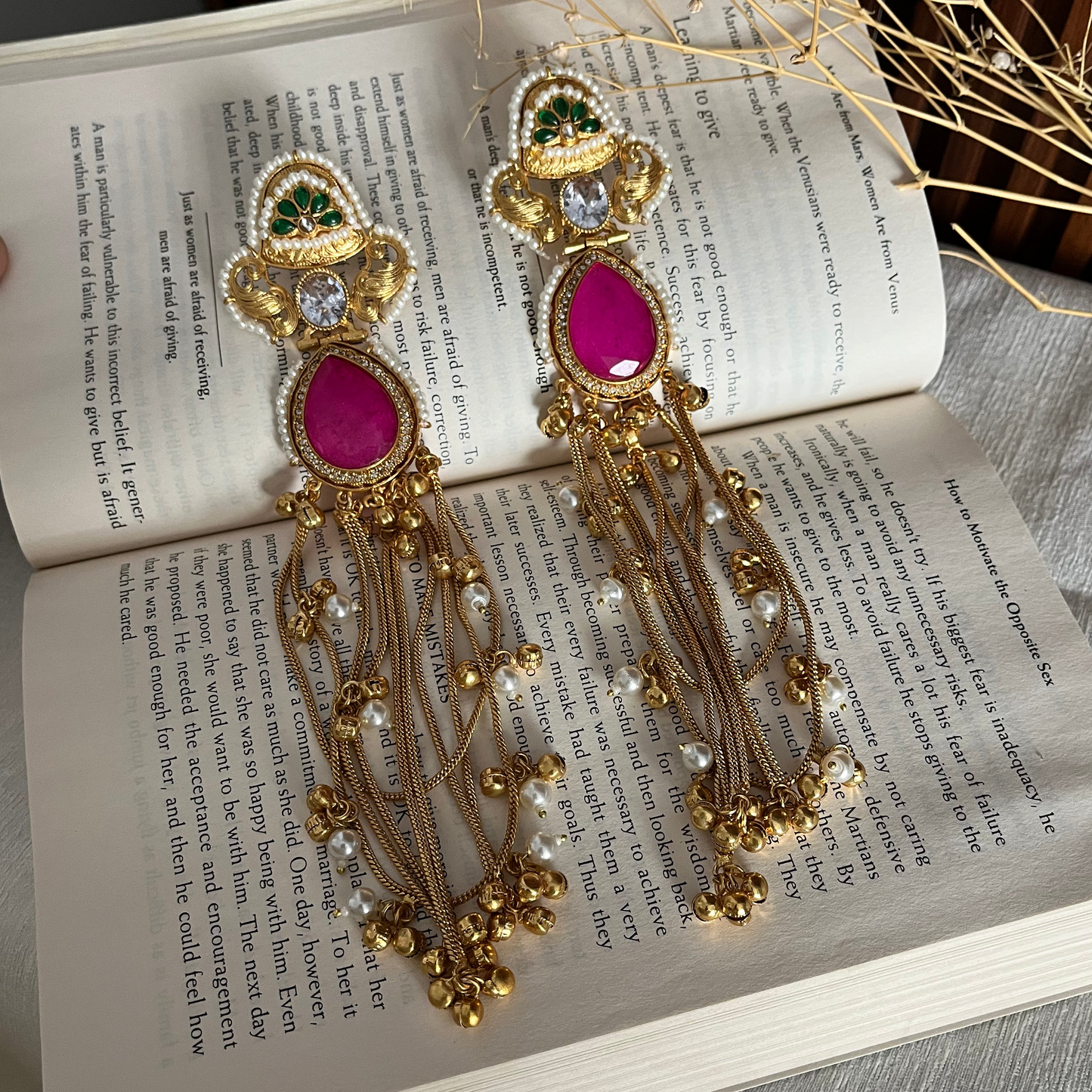 Stone Ghungroo Kashimiri Earrings