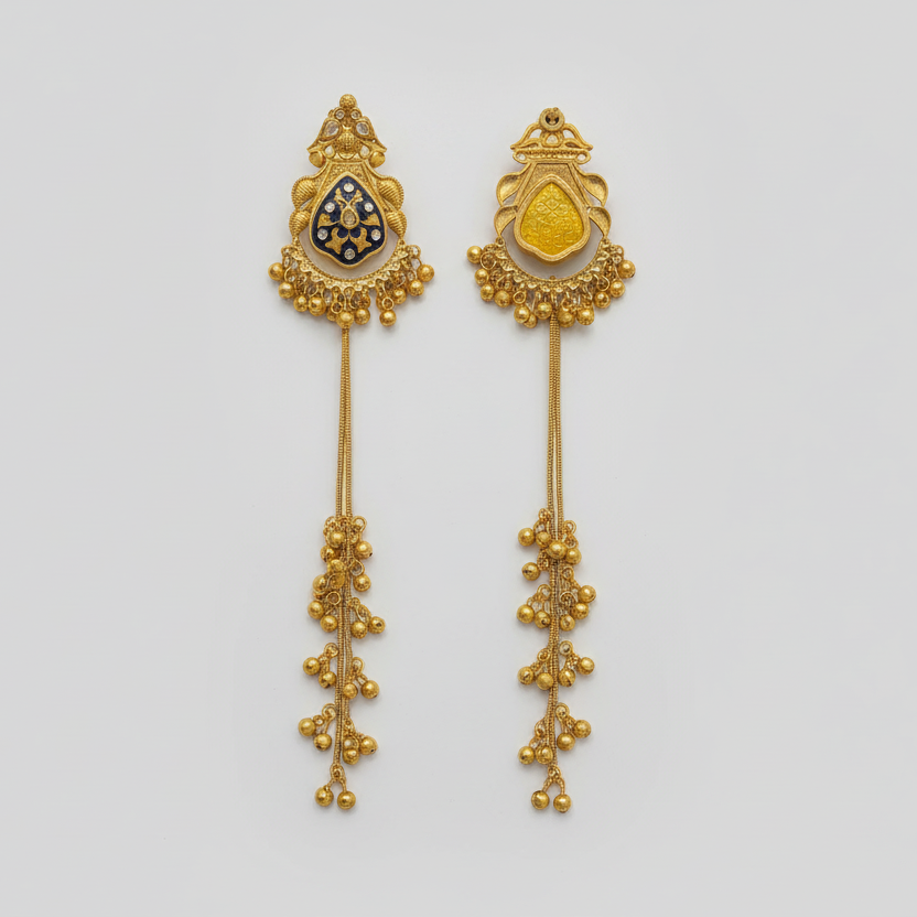 Handprinted Kashmiri Earrings
