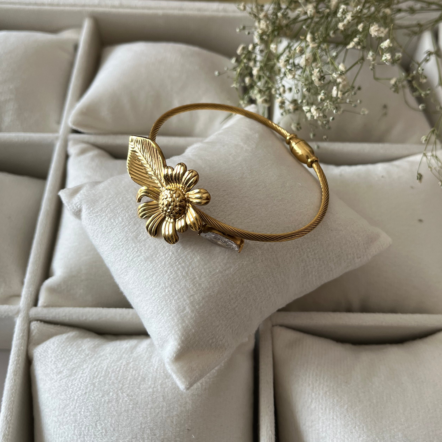 Flower Leaf Cuff Bracelet
