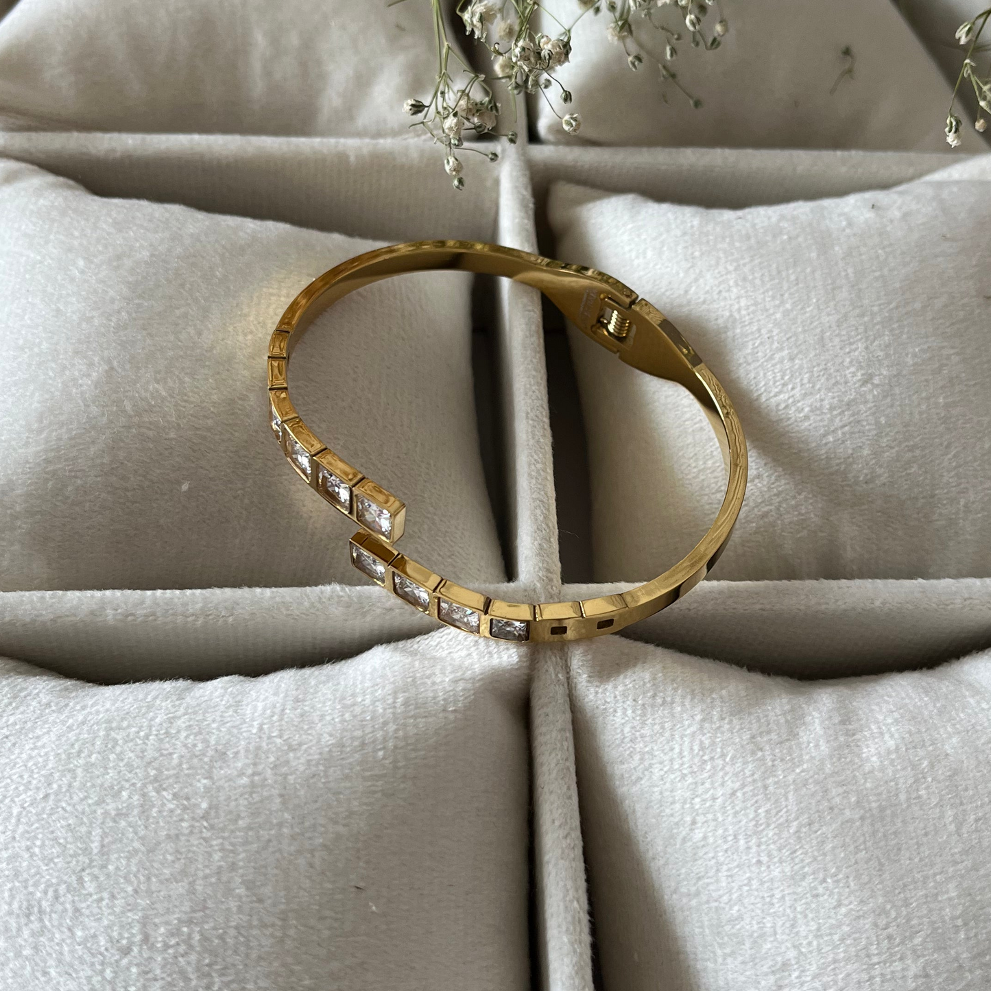 Cross Stone Cuff Bracelet