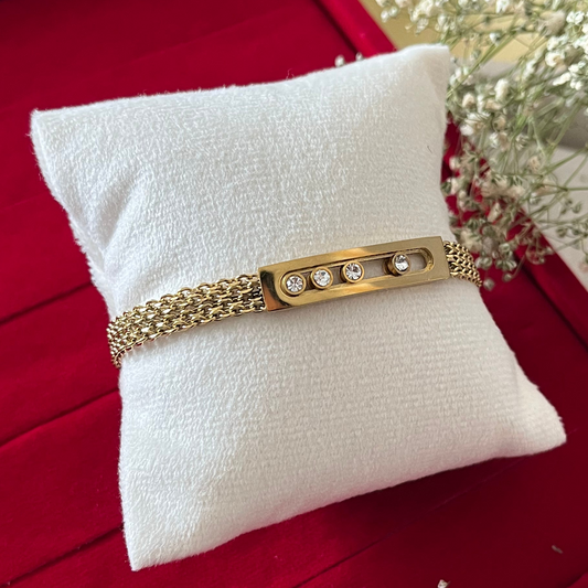Green Heart Tennis Chain Bracelet