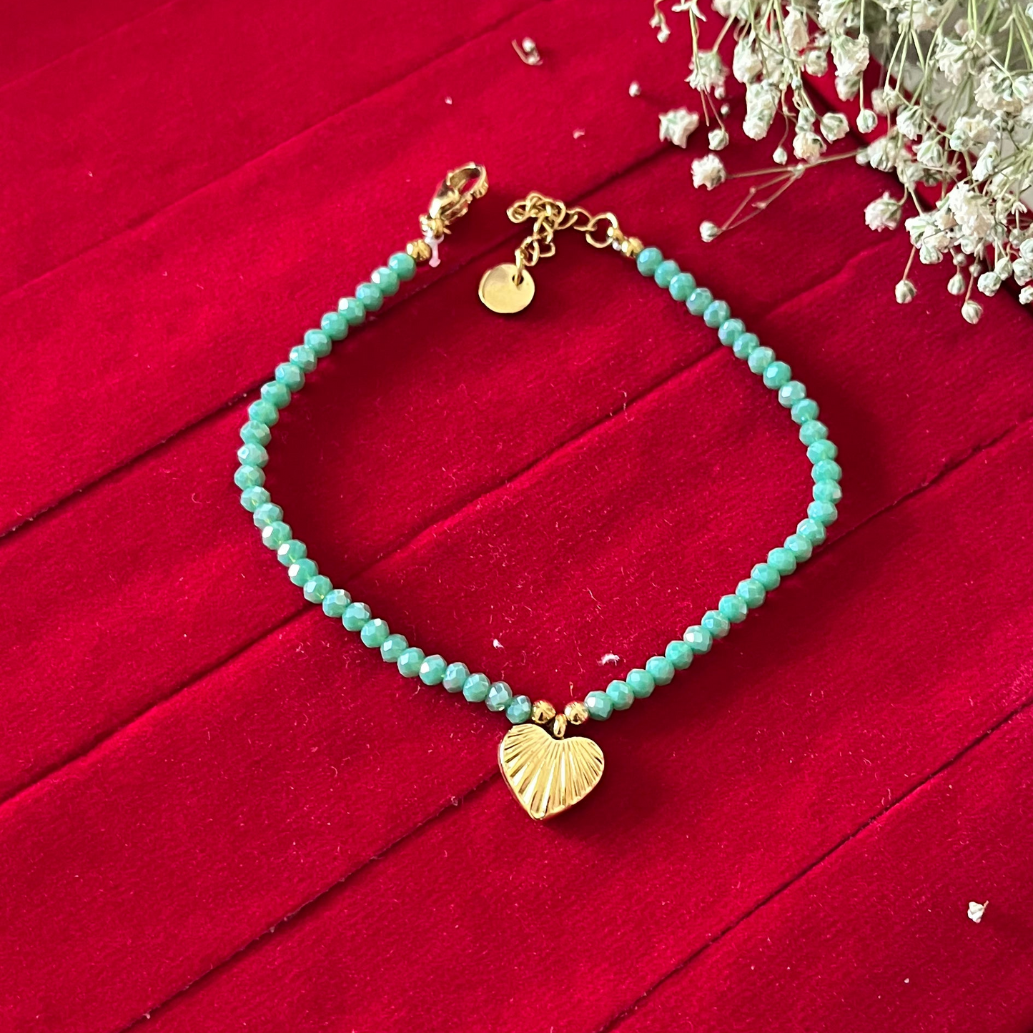 Sea Green Beads Chain Bracelet