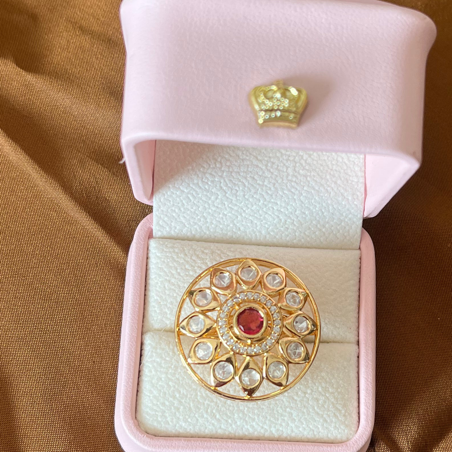 Red & White Stone Ring