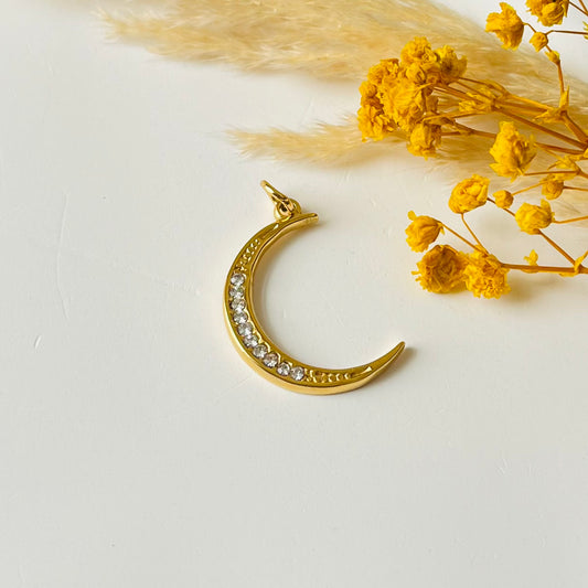 Crescent AD Studded Pendant Only