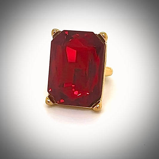 18k Gold Plating Statement Red Finger Ring