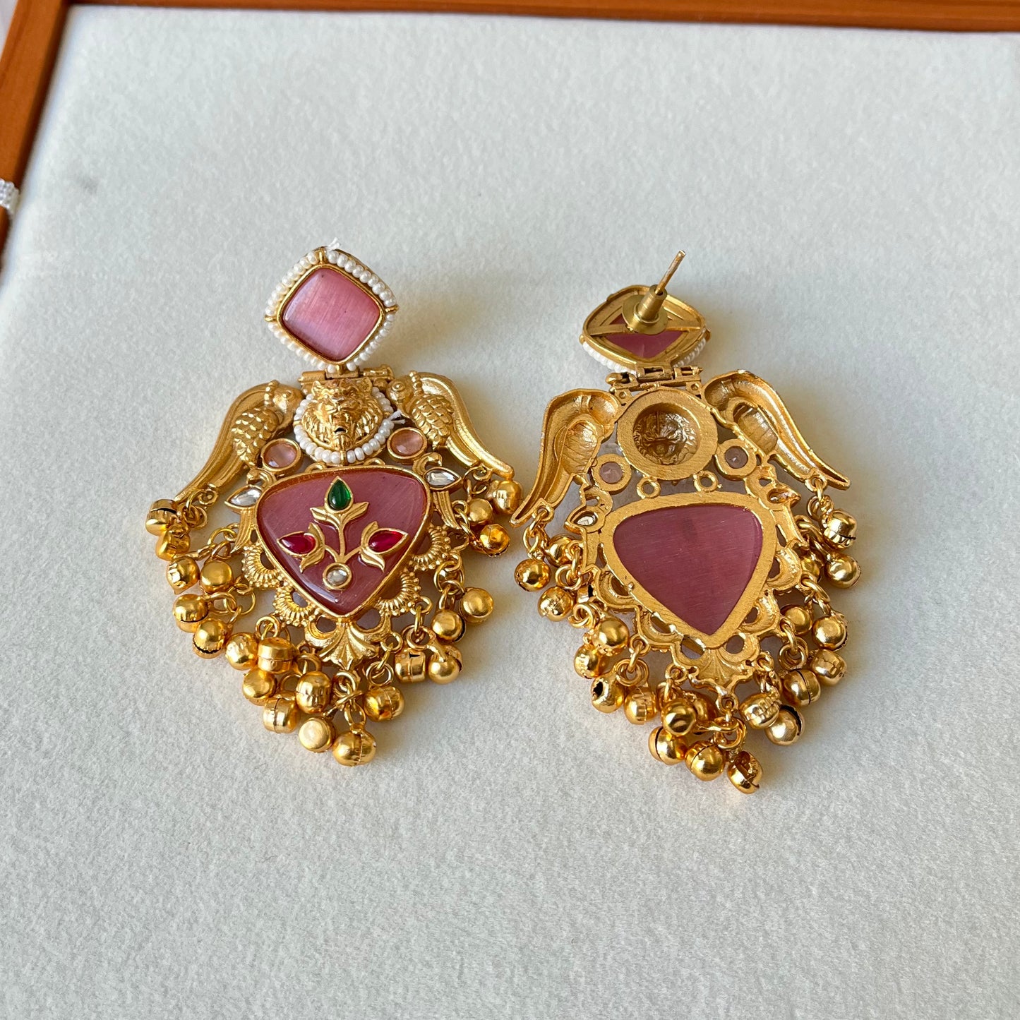 Stone Ghungroo Danglers Earrings