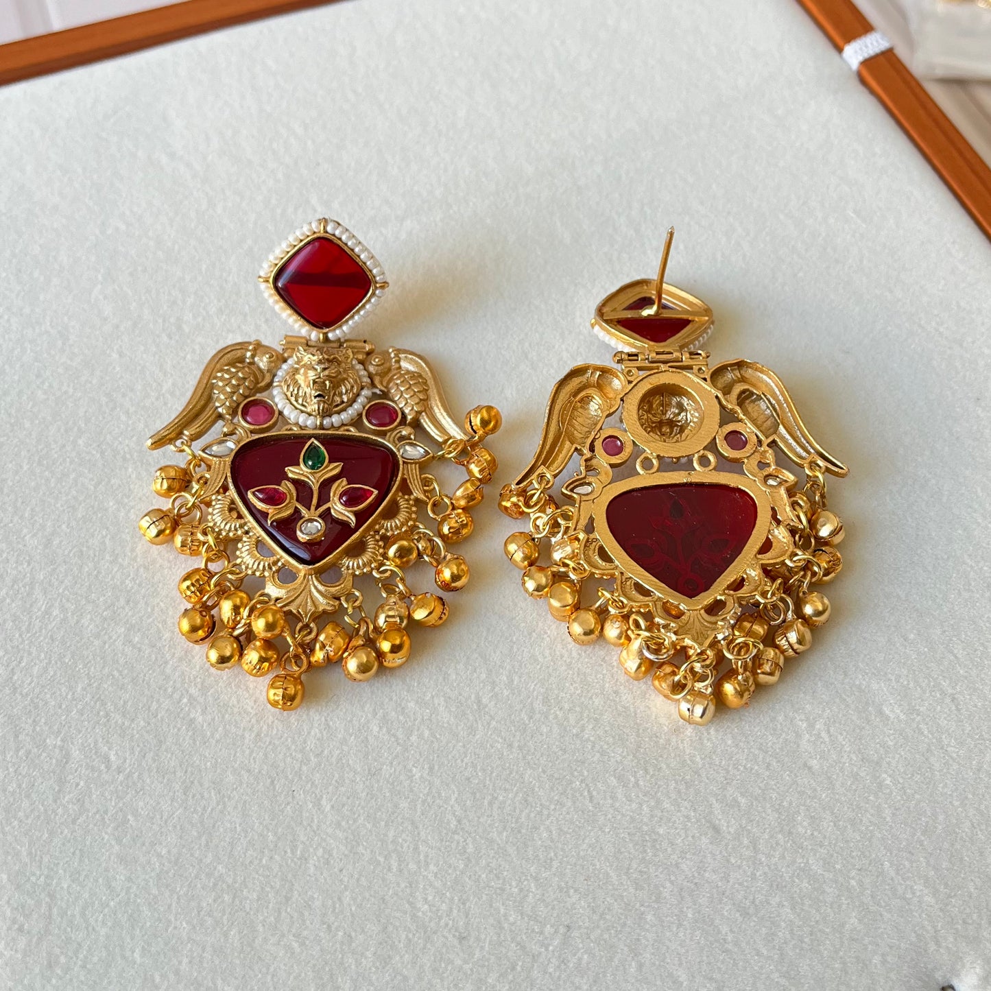Stone Ghungroo Danglers Earrings