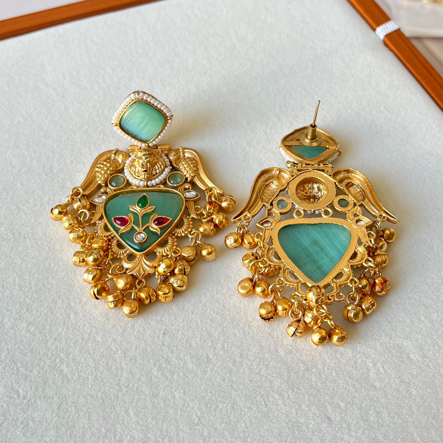 Stone Ghungroo Danglers Earrings