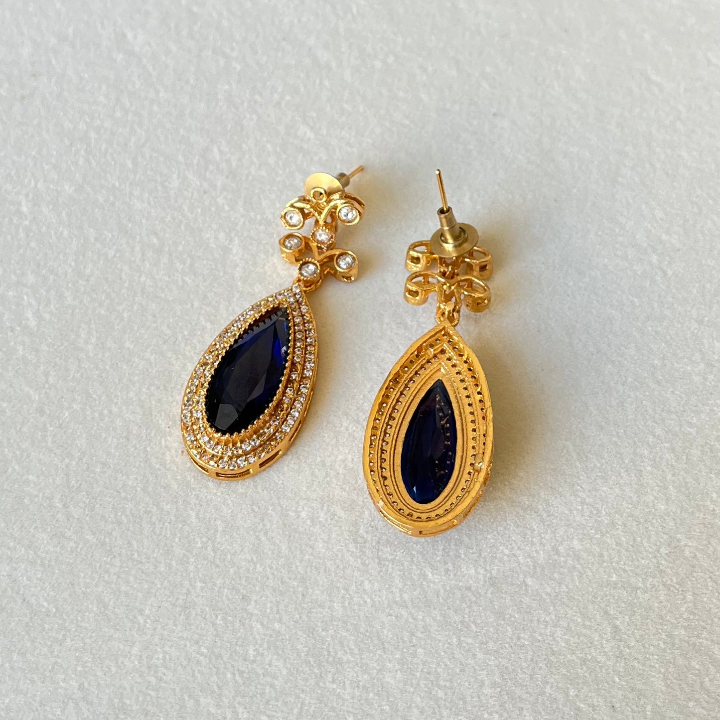 Dark Blue Stone Zircon Earring