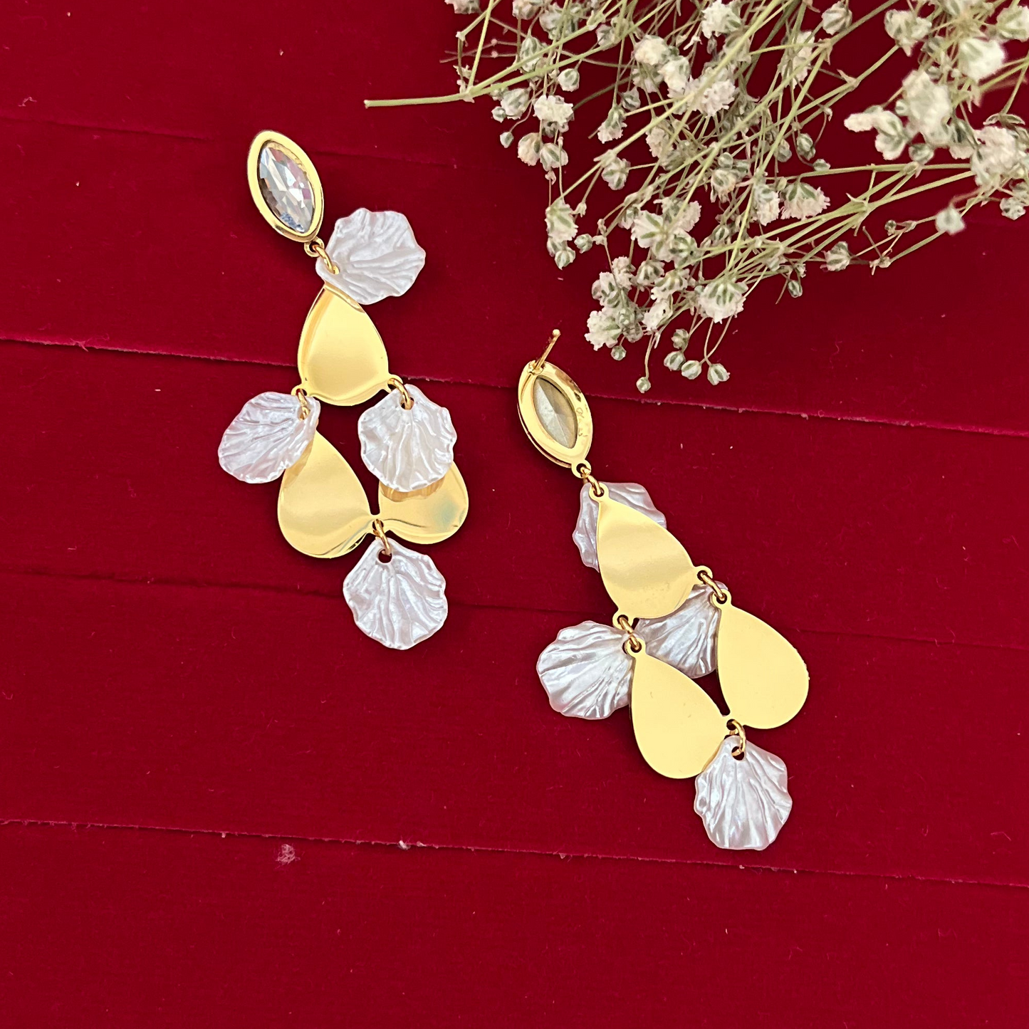 Gold Pearl Drop Earring