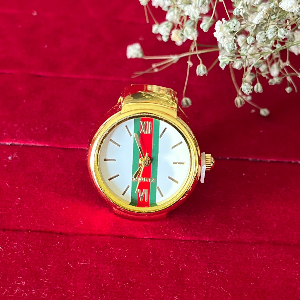 White Dial Watch Ring