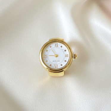 White Dial Watch Ring