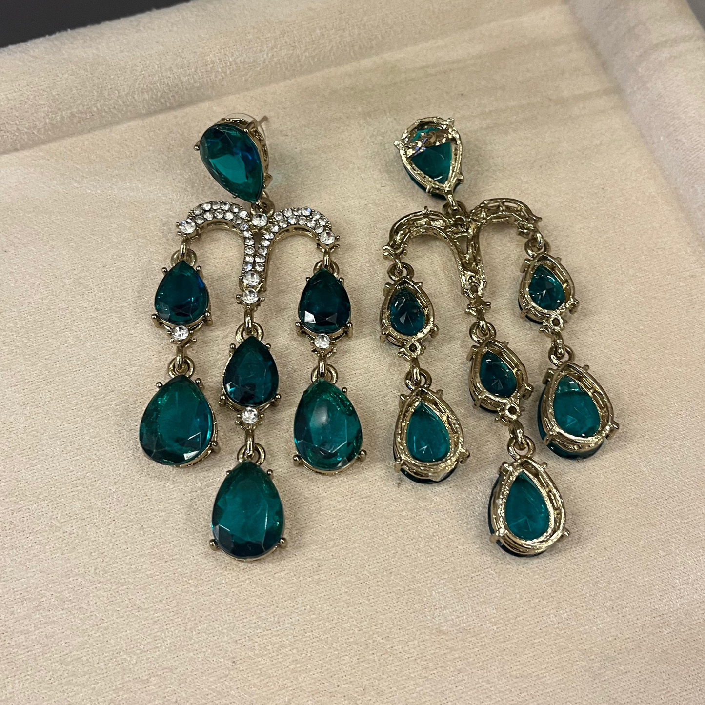 Stone Zircon Drop Earrings