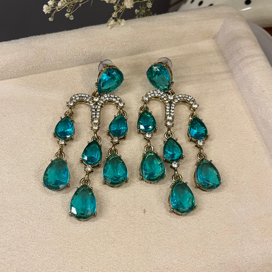 Stone Zircon Drop Earrings